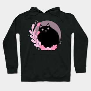 Black Cat with Mushrooms Hoodie